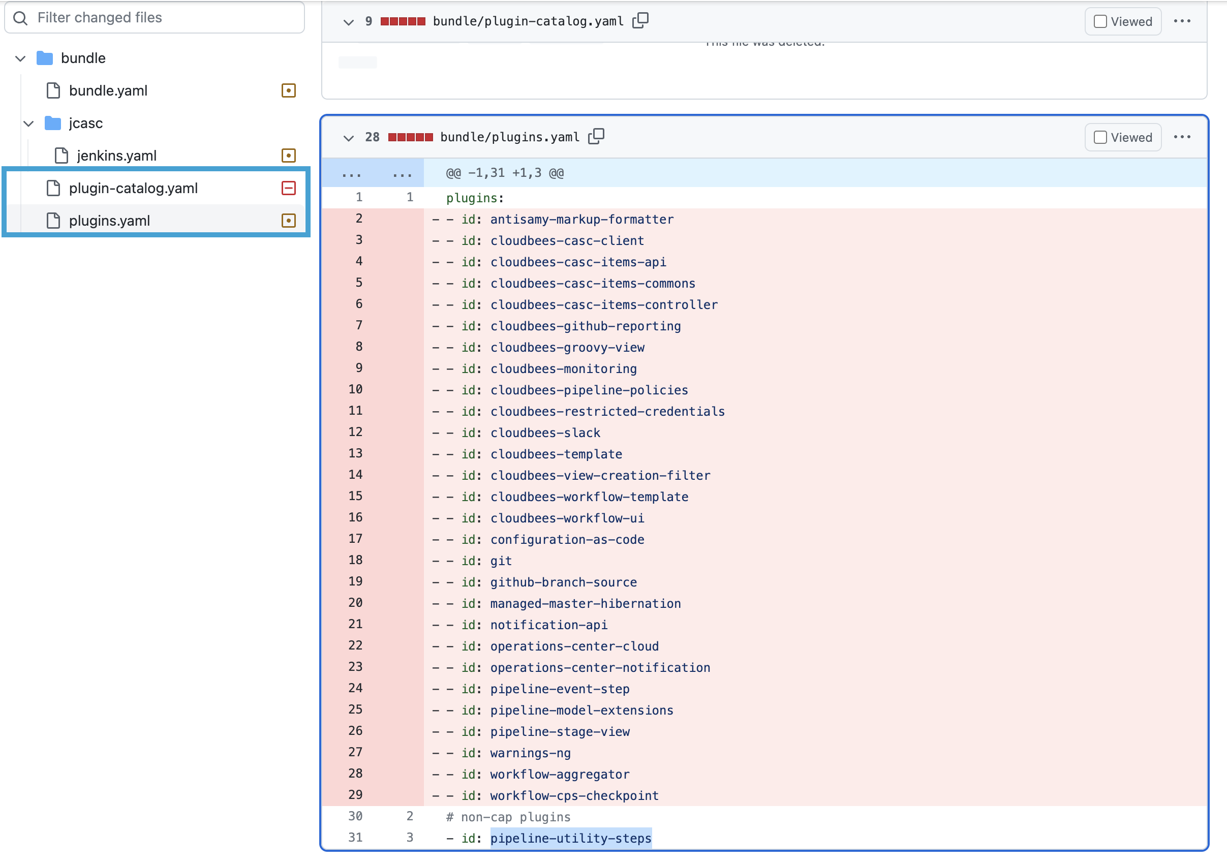 plugins.yaml changes